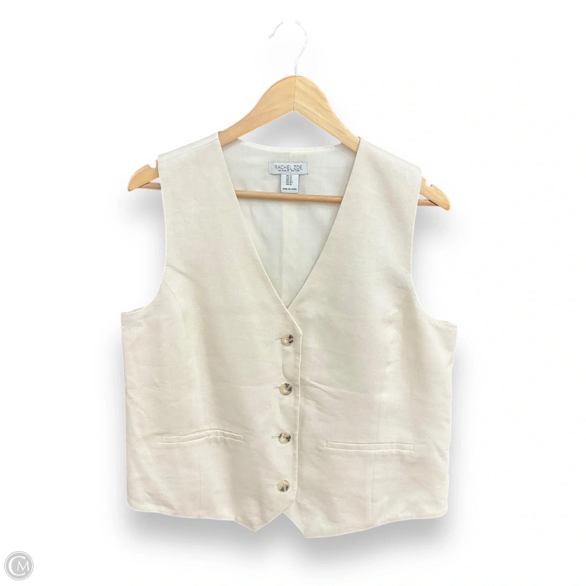 Men's Coats with Belted WaistsVest Other By Rachel Zoe In Cream, Size: L