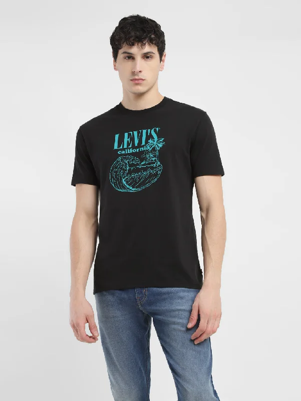Men's Shirts with Single-Breasted DesignsMen's Graphic Print Crew Neck T-shirt