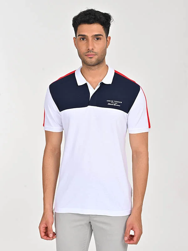 Durable Men's Work ShirtsMen Color Block Polo T-Shirt