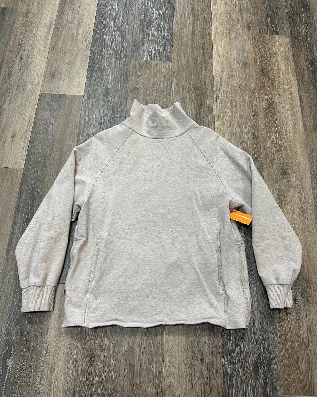 Unique Men's Custom HoodiesAthletic Sweatshirt Collar By Varley In Cream, Size: M