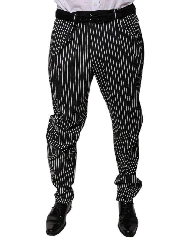 Zip-Fly Men's JeansDolce & Gabbana Stripes Skinny Dress Men's Pants (Pre-Owned)
