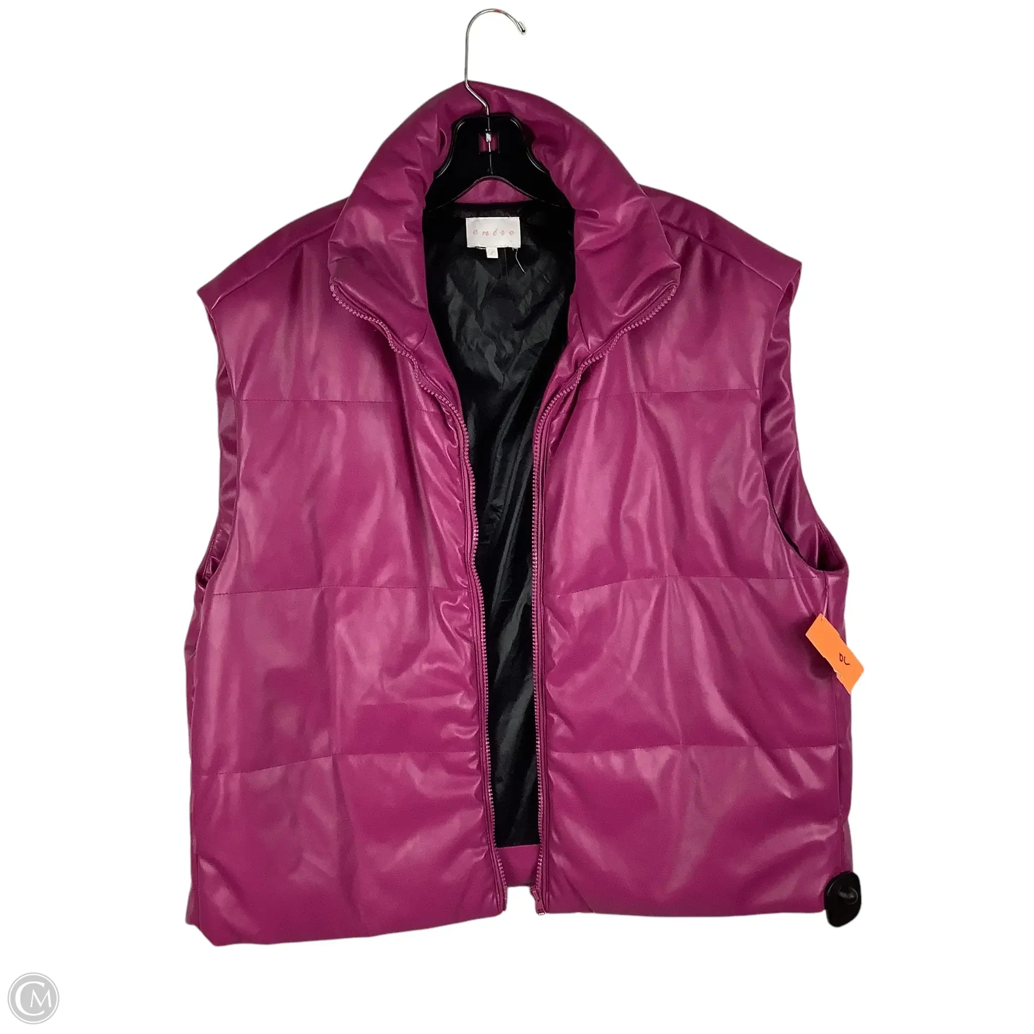 Men's Coats with HoodsVest Puffer & Quilted By Entro In Pink, Size: L