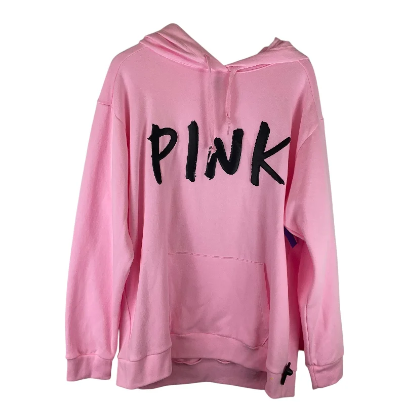 Men's Hoodies with Adjustable HoodsSweatshirt Hoodie By Pink In Pink, Size: Xl
