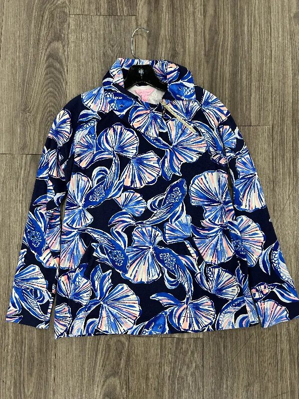 Men's Hoodies with Relaxed FitsSweatshirt Collar By Lilly Pulitzer In Blue & Pink, Size: S Men's Hoodies with Relaxed FitsSweatshirt Collar By Lilly Pulitzer In Blue & Pink, Size: S