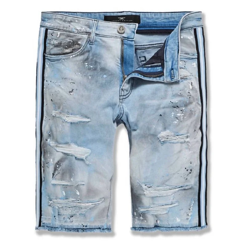 Durable Construction Men's Cargo ShortsMen's Sparta Striped Denim Short In University Blue Durable Construction Men's Cargo ShortsMen's Sparta Striped Denim Short In University Blue