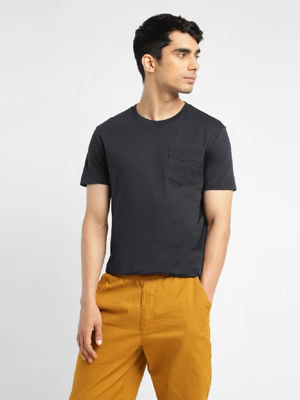 Men's Shirts with Embellished SleevesMen's Solid Crew Neck T-shirt