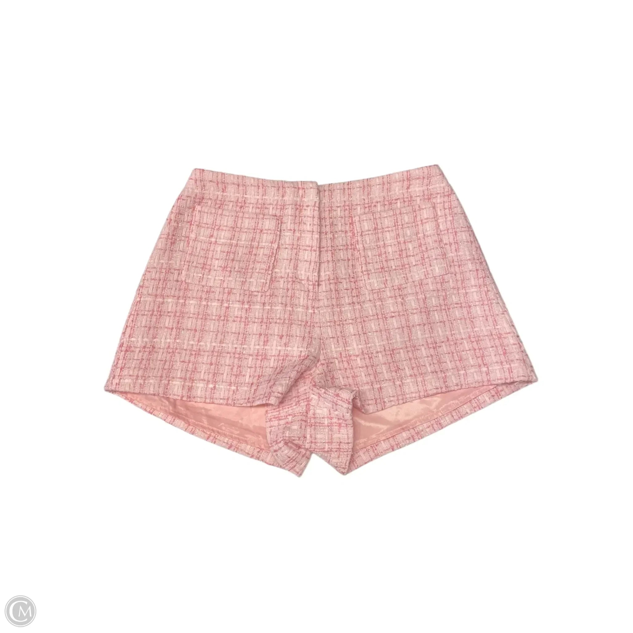 Stylish and Functional Men's Pattern ShortsShorts By Astr In Pink & White, Size: M