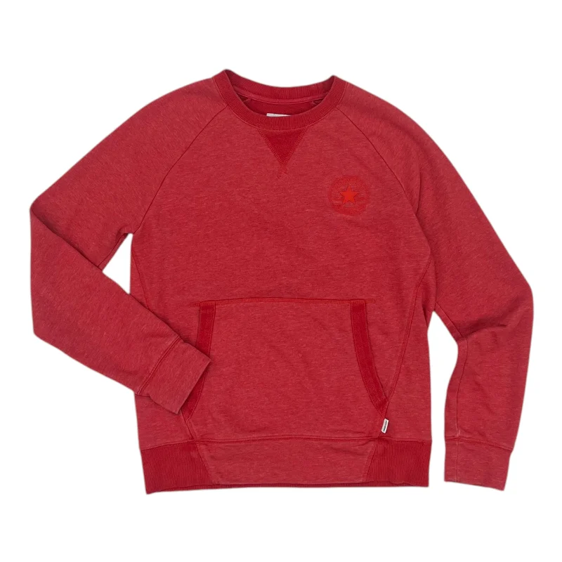 Men's Hoodies with Hidden Pockets for PhonesSweatshirt Crewneck By Converse In Red, Size:Xs Men's Hoodies with Hidden Pockets for PhonesSweatshirt Crewneck By Converse In Red, Size:Xs