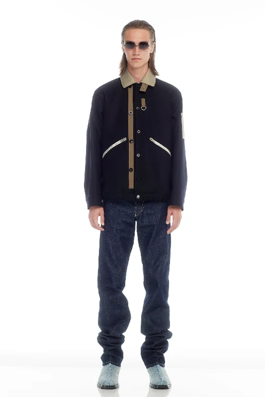 Men's Coats with Hand WarmersSacai Wool Melton LS Shirt
