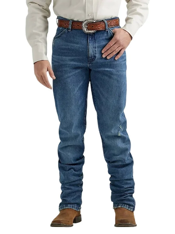 Cool Distressed Men's JeansVintage Inspired Regular Fit Jean In Indigo