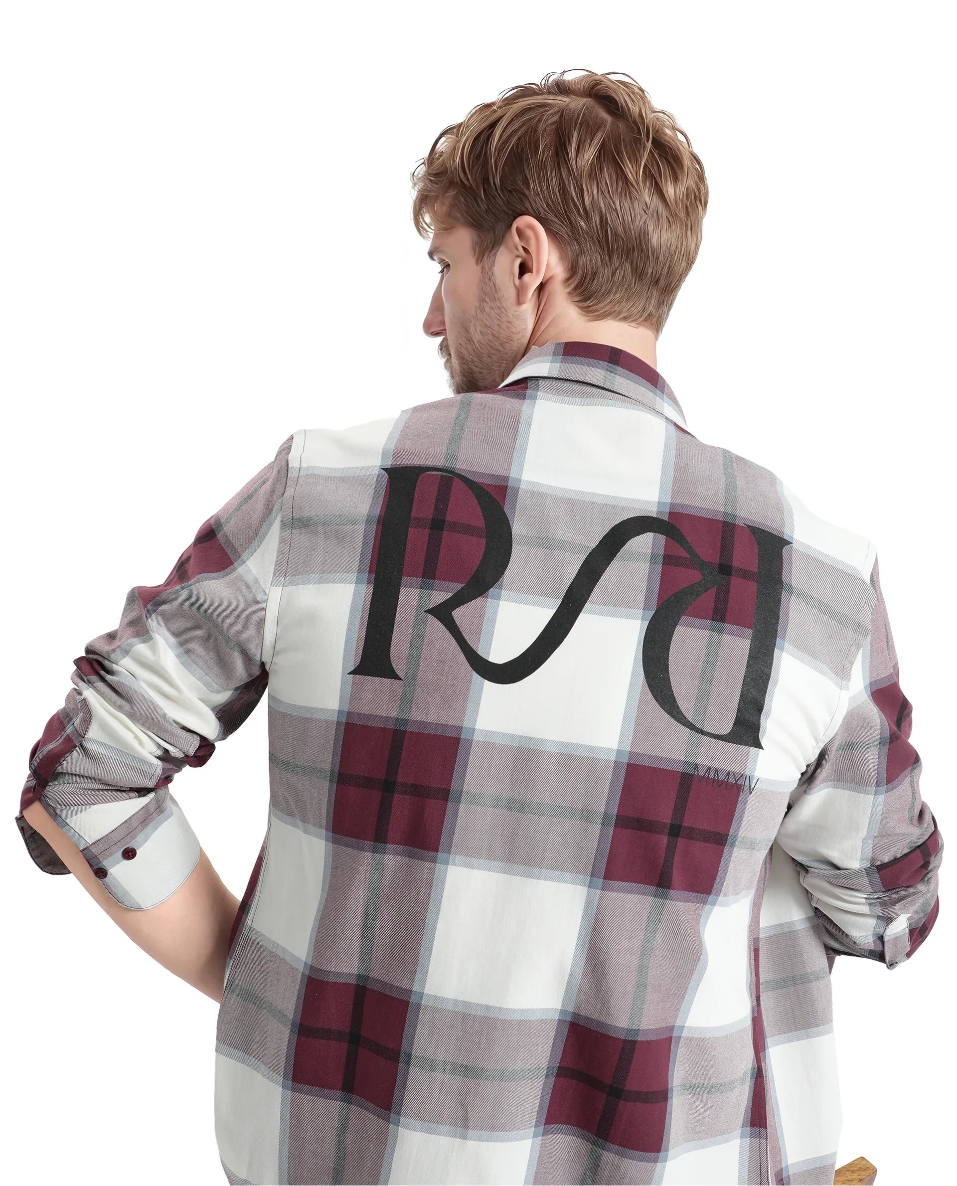 Men's Dressy Button-Down Shirts for Formal OccasionsRare Rabbit Men Rock Ford Maroon-2 Cotton Fabric Full Sleeve Regular Fit Graphic Backprint Checked Shirt