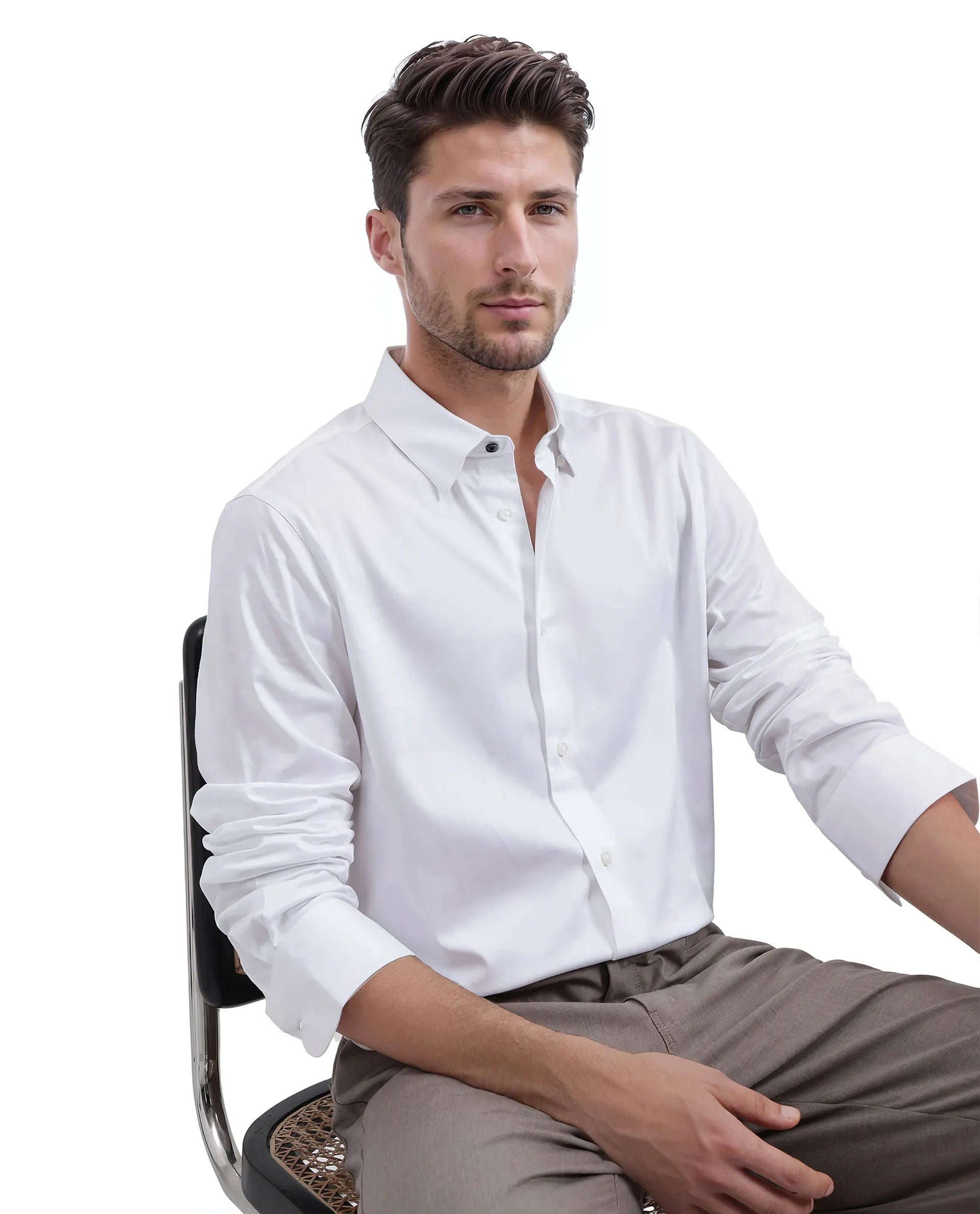 Men's Essential Dress Shirts for Everyday WearRare Rabbit Men Como-25 White Full Sleeve Collared Neck Button Closure Plain Shirt Men's Essential Dress Shirts for Everyday WearRare Rabbit Men Como-25 White Full Sleeve Collared Neck Button Closure Plain Shirt