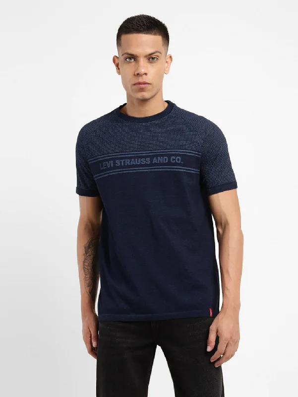 Striped Men's TopsMen's Brand Logo Crew Neck T-shirt