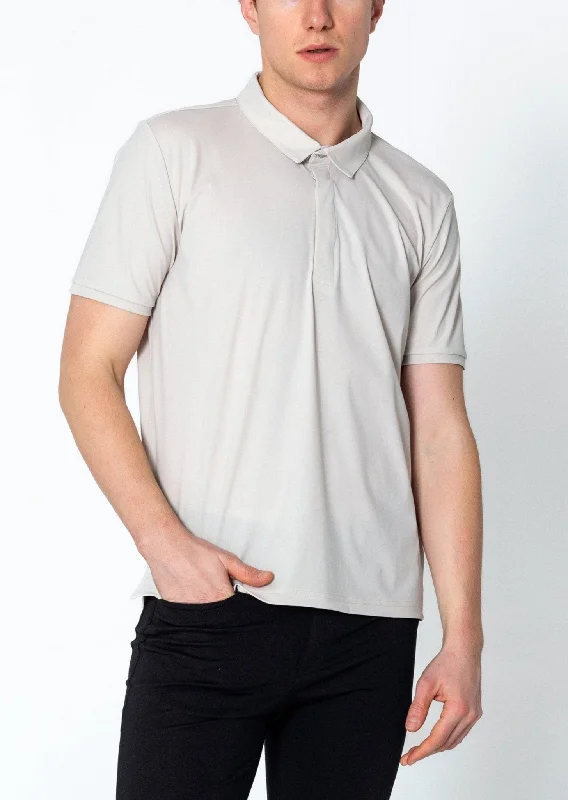 Men's Performance Shirts for SportsWrinkle Free Tapered Travel Polo Shirts - Stone