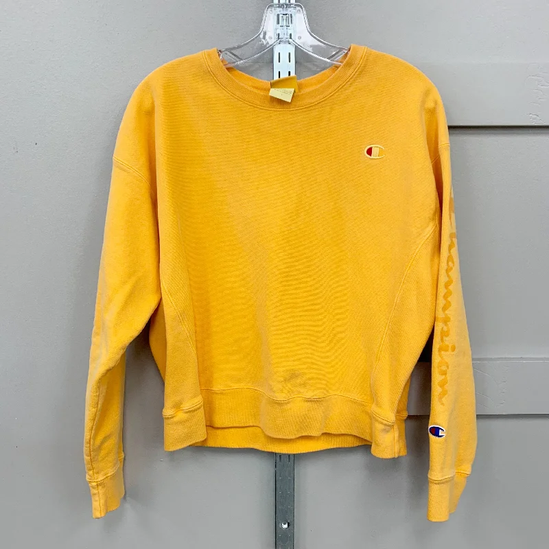Men's Hoodies for Short MenSweatshirt Crewneck By Champion In Yellow, Size: L