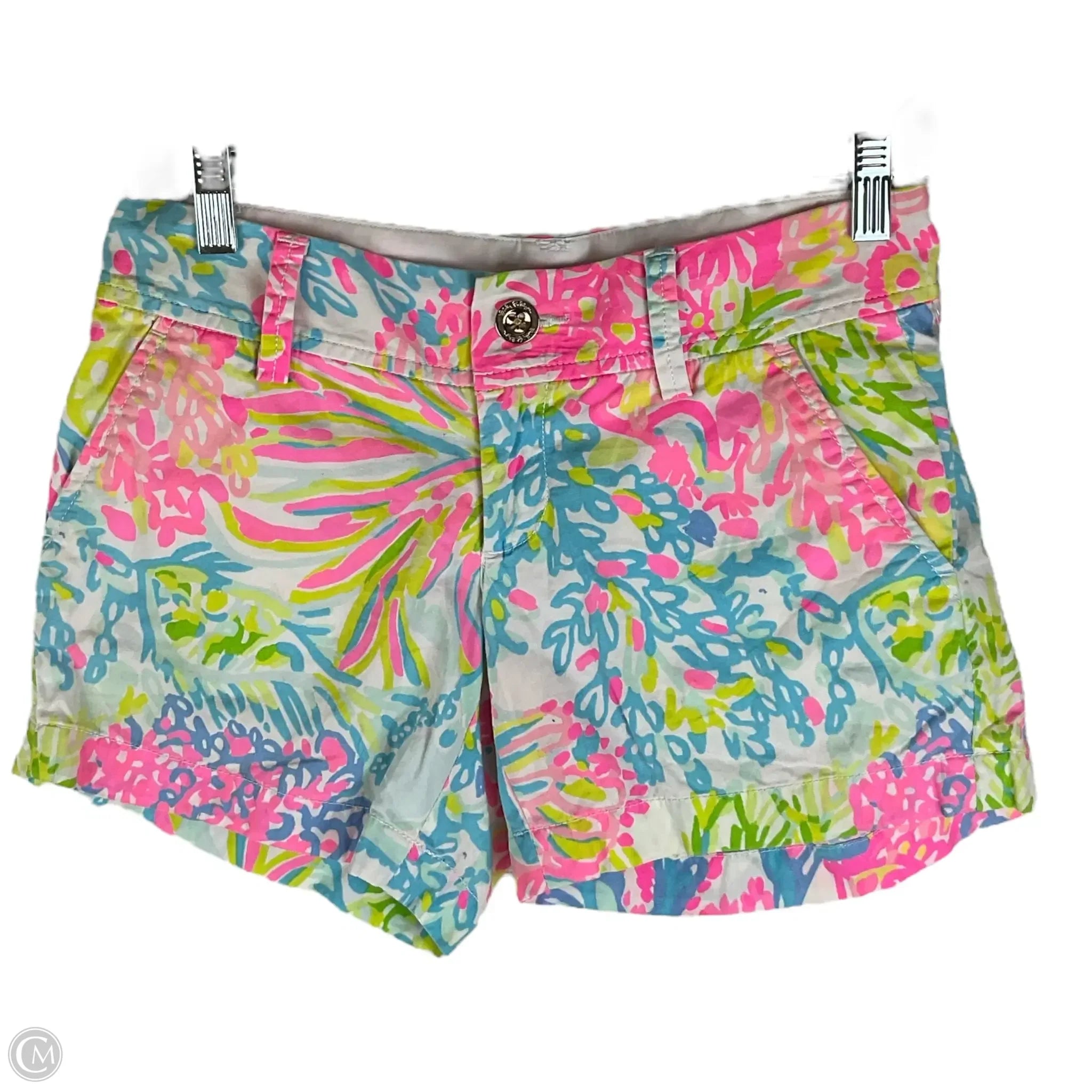 Trendy Men's Beach ShortsShorts Designer By Lilly Pulitzer In Pink & Yellow, Size: 0