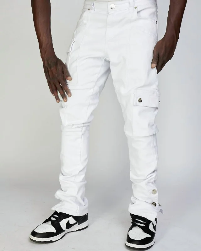 Wash and Wear Men's JeansHanson Skinny Stacked Cotton Jeans In White