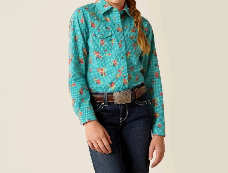 Men's Unique Dress Shirts for a Statement LookGirl's Esmerelda Shirt In Turquoise