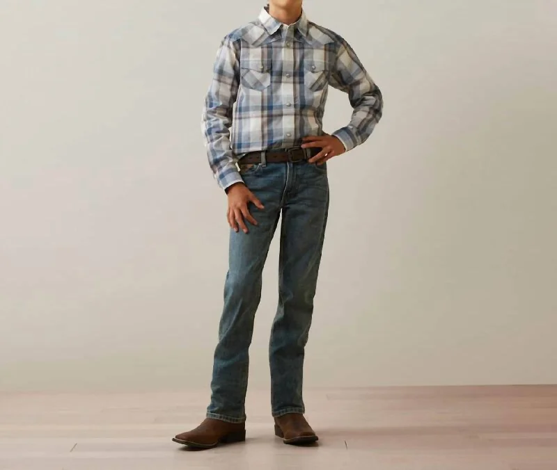 Men's Big and Tall Shirts for Added ComfortHaston Retro Snap Western Shirt In Blue/white Men's Big and Tall Shirts for Added ComfortHaston Retro Snap Western Shirt In Blue/white