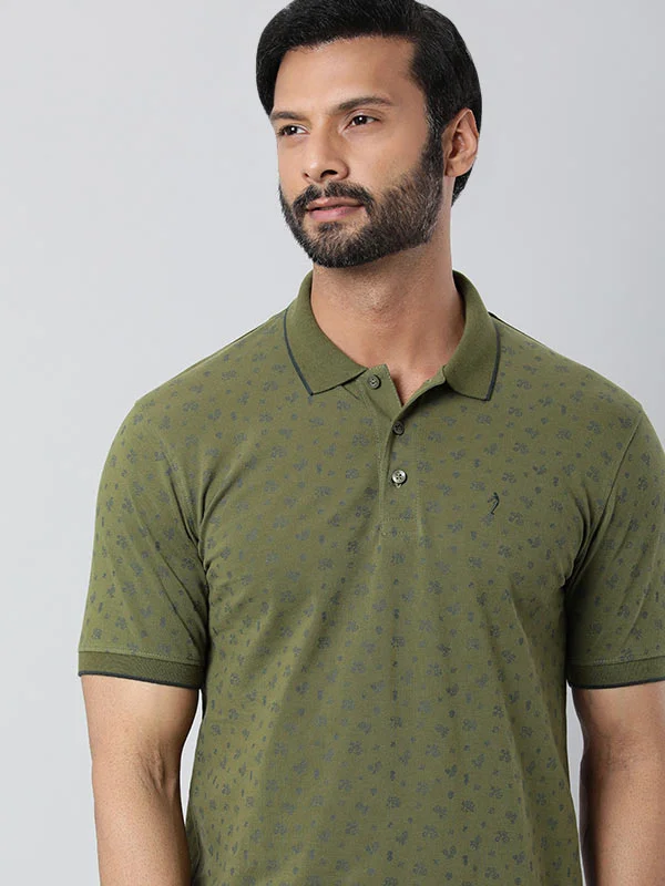 Men's Shirts with Appliquéd SleevesMen Printed Polo T-Shirt