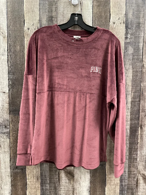 Versatile Men's All-Season HoodiesSweatshirt Crewneck By Pink In Maroon, Size: Xs