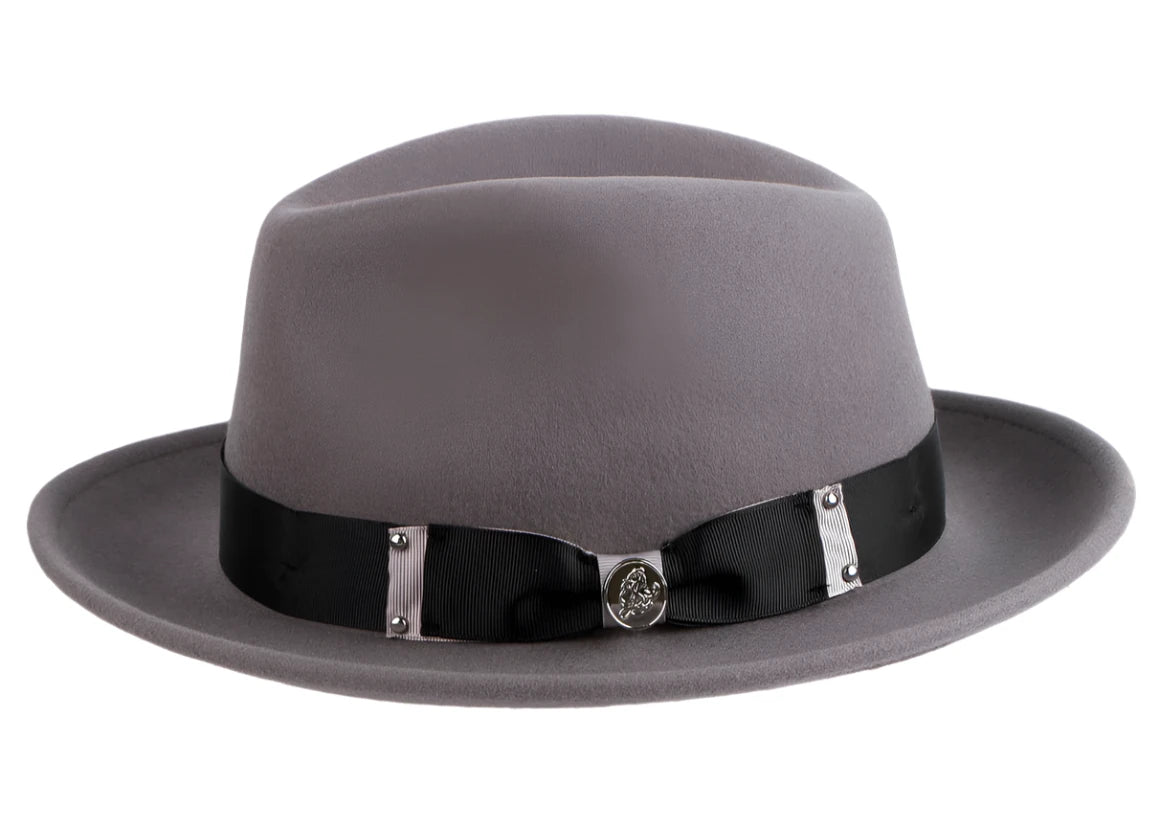 Adjustable Sun HatsGrey Steven Land Men's Wool Fedora Felt Winter Hat-The Brooklyn