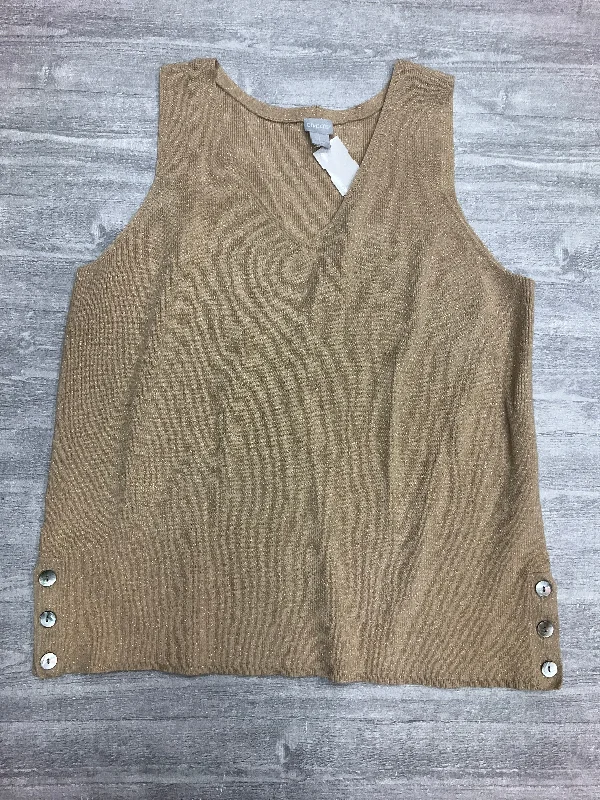 Men's Coats for Dressy OccasionsVest Sweater By Chicos In Gold, Size: L