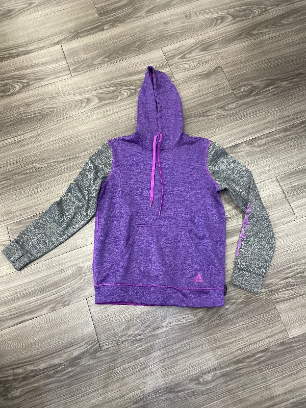 Men's Hoodies with Security PocketsSweatshirt Hoodie By Adidas In Purple, Size: M