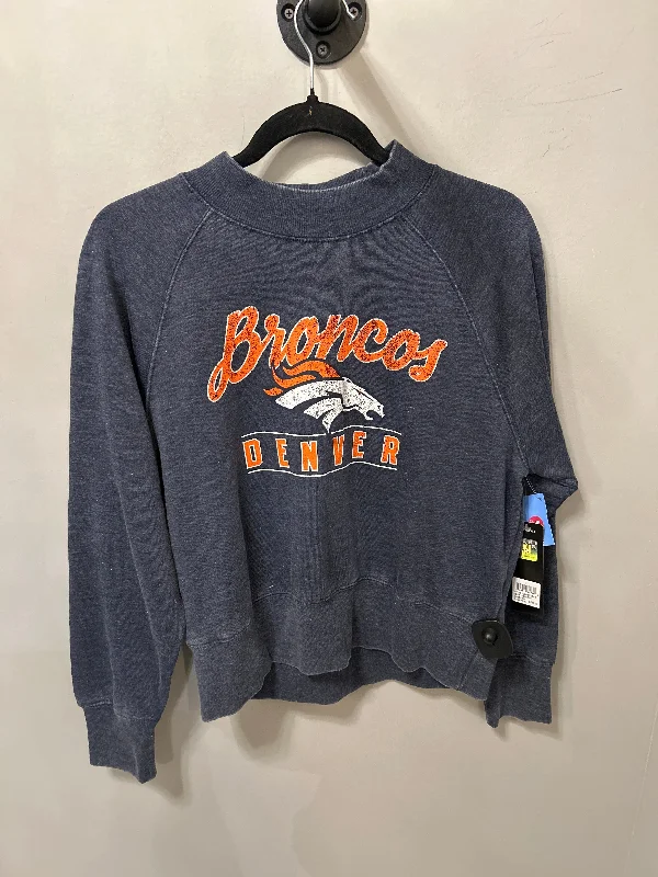 Men's Hoodies for SnowshoeingSweatshirt Crewneck By Nfl In Blue & Orange, Size: L