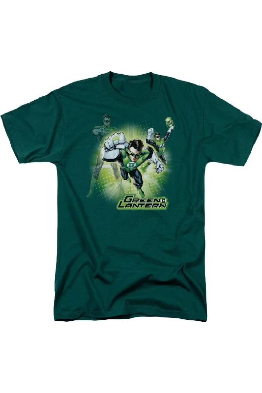 Men's Tailored Shirts for a Professional AppearanceJustice League of America Lantern Burst Short Sleeve Adult Tee / T-Shirt