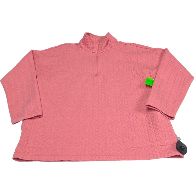 Trendy Men's Patterned HoodiesSweatshirt Collar By Talbots In Pink, Size: M