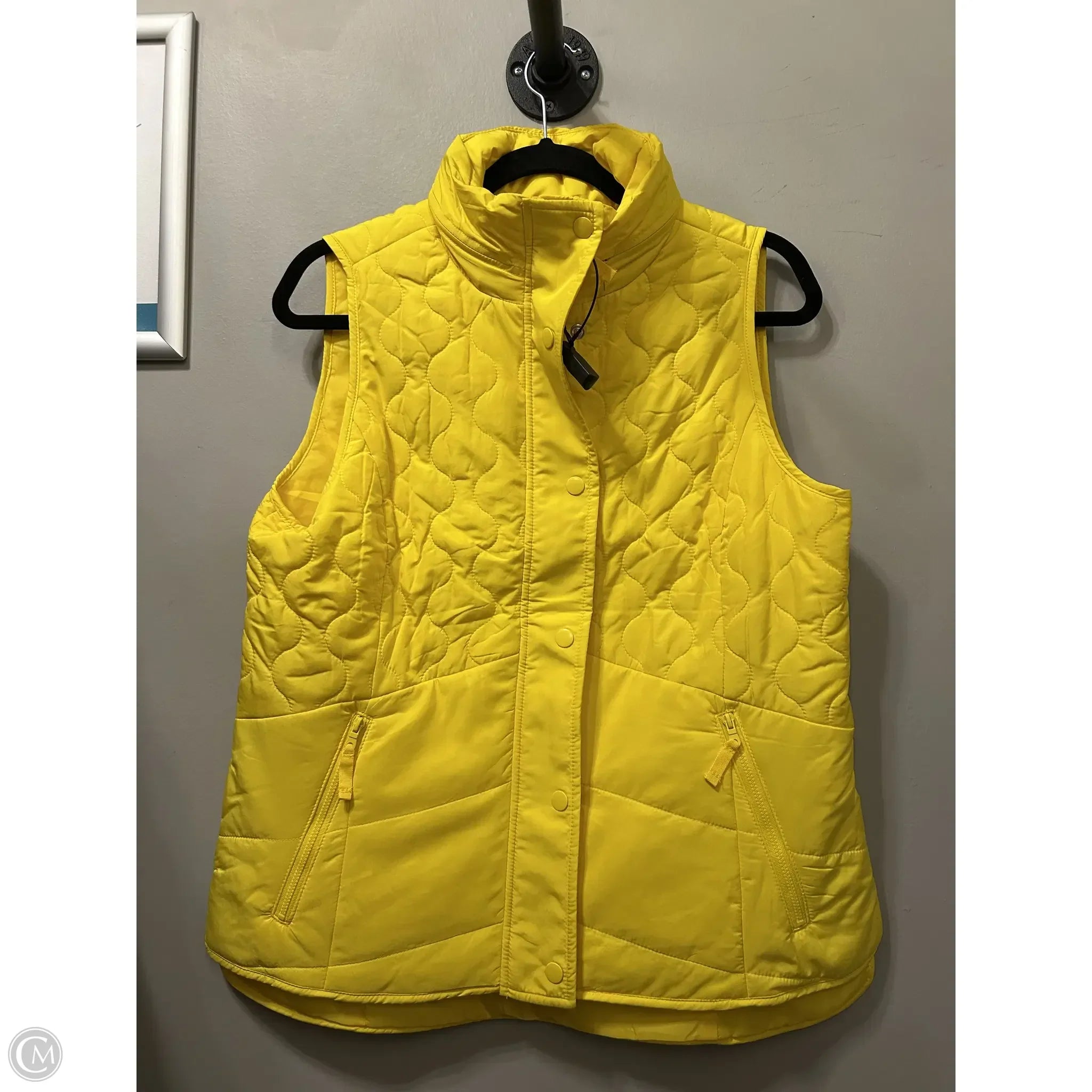 Men's Coats with Hidden PocketsVest Puffer & Quilted By Talbots In Yellow, Size: Mp