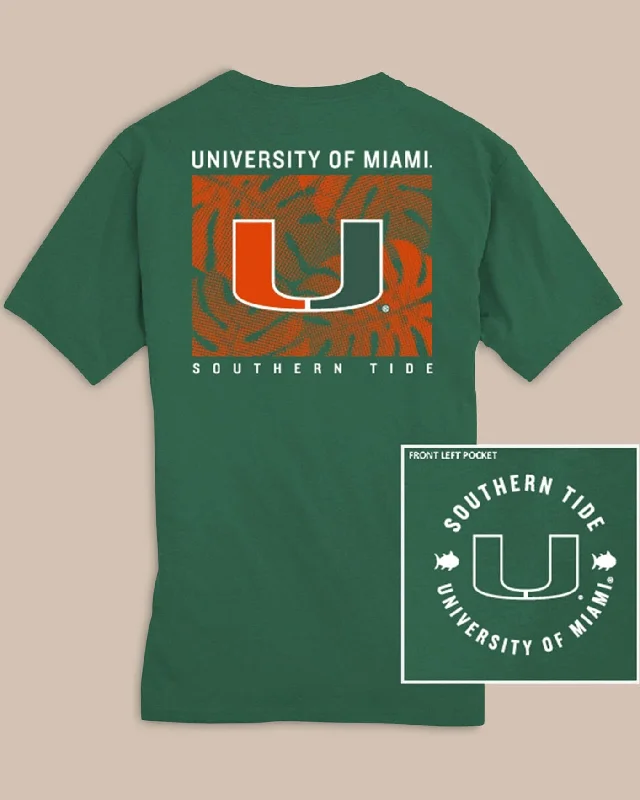 Men's Shirts with Mock NecksMiami Hurricanes Halftone Monstera T-Shirt