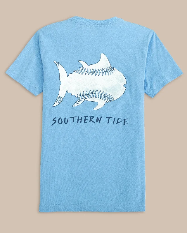 Men's Shirts for Beach OutingsKids Sketched Baseball Short Sleeve T-Shirt