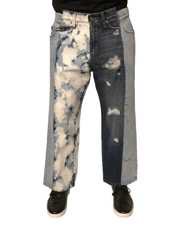 Baggy Men's JeansDolce & Gabbana multi Patchwork Cotton Straight Men blue Men's Jeans Baggy Men's JeansDolce & Gabbana multi Patchwork Cotton Straight Men blue Men's Jeans