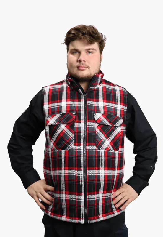 Men's Coats for Winter CampingPilbara Zipper Flannelette Quilted Vest