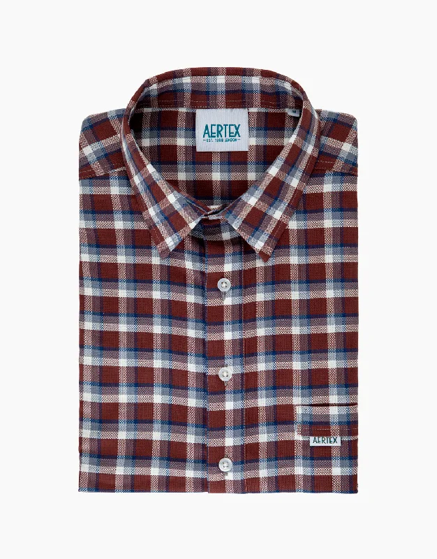 Men's Shirts with Roll-Up SleevesAertex Taunton Mahogony Short Sleeve Polo Shirt