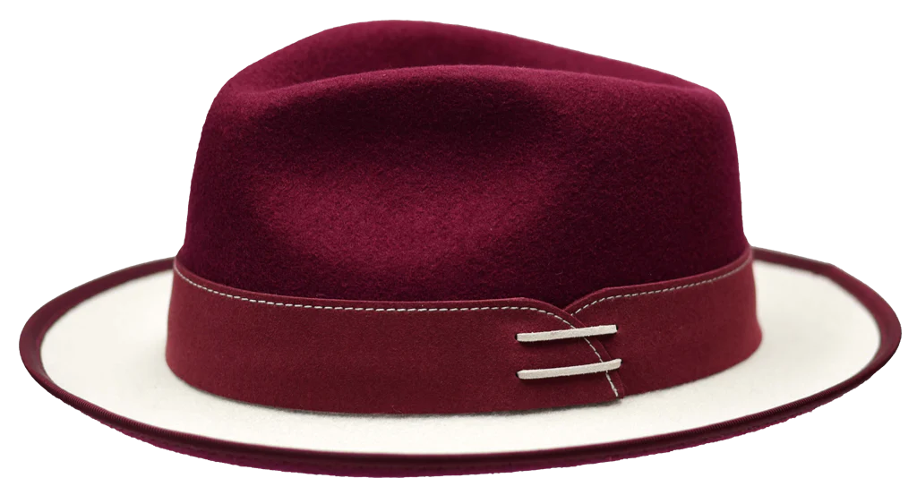 Best Casual HatsBurgundy Outcast Collection Bruno Capelo Wool Felt Fedora Men's Hat