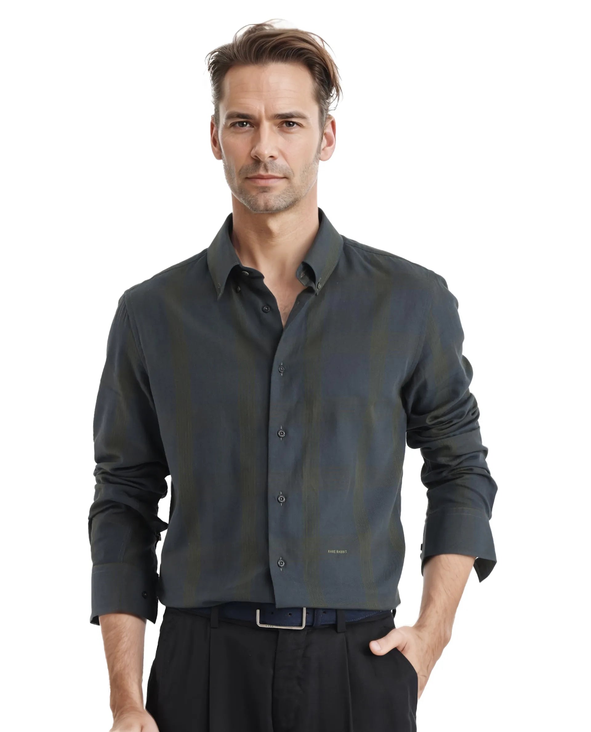 Men's Versatile Dress Shirts for Multiple OccasionsRare Rabbit Men's Magone Dark Green Cotton Fabric Full Sleeve Collared Neck Checks Shirt Men's Versatile Dress Shirts for Multiple OccasionsRare Rabbit Men's Magone Dark Green Cotton Fabric Full Sleeve Collared Neck Checks Shirt