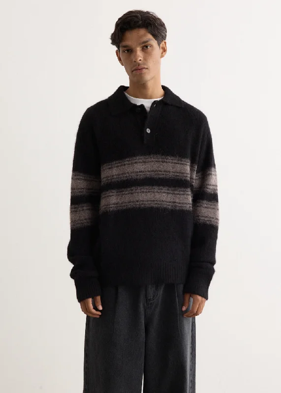 Men's Shirts with Contrast CollarsBurn Long Sleeve Polo