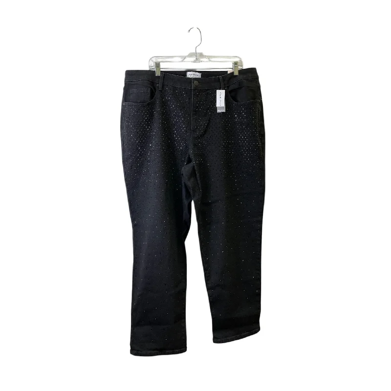 Oversized Relaxed-Fit Men's JeansJeans Boyfriend By Lane Bryant In Black Denim, Size:18