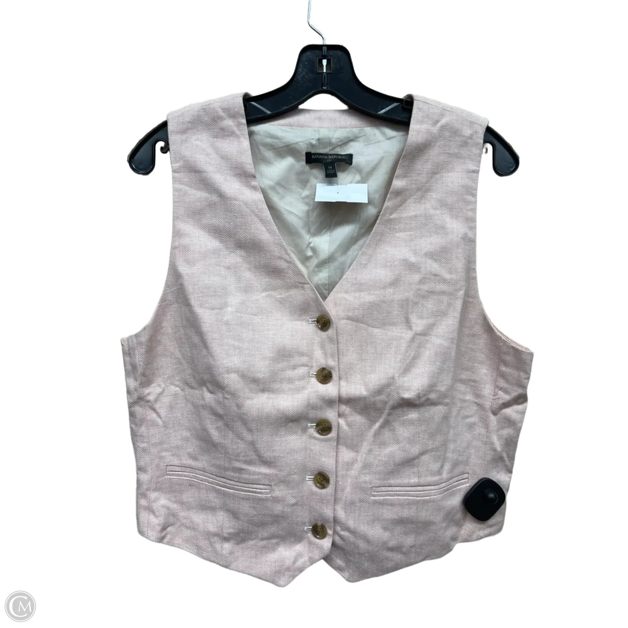 Men's Coats with Quilted LiningVest Other By Banana Republic In Pink, Size: Xl