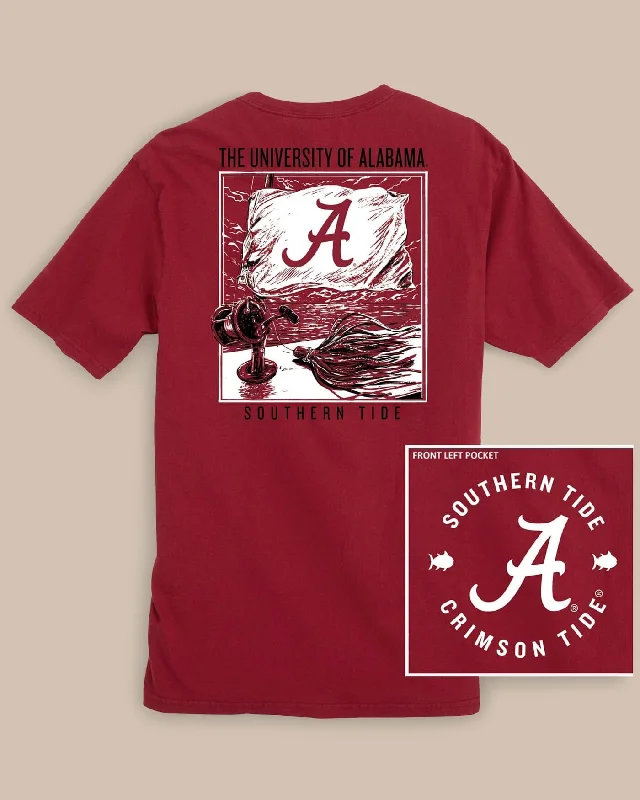 Men's Shirts with Checkered PatternsAlabama Crimson Tide Fishing Flag T-Shirt