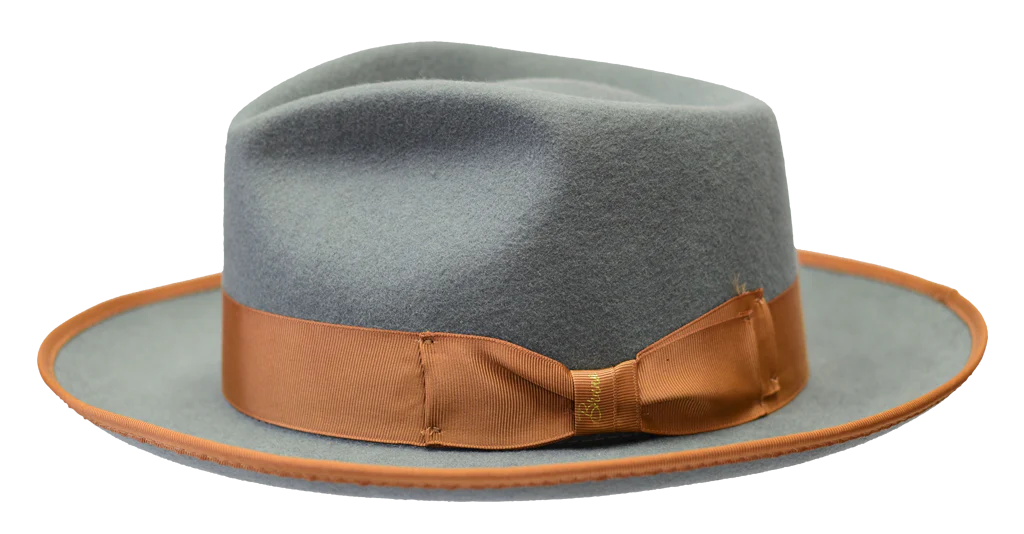 Girls' Beanie HatsGrey/Cognac Night Hawk Collection Wool Felt 2-Tone Fedora Men's Hat
