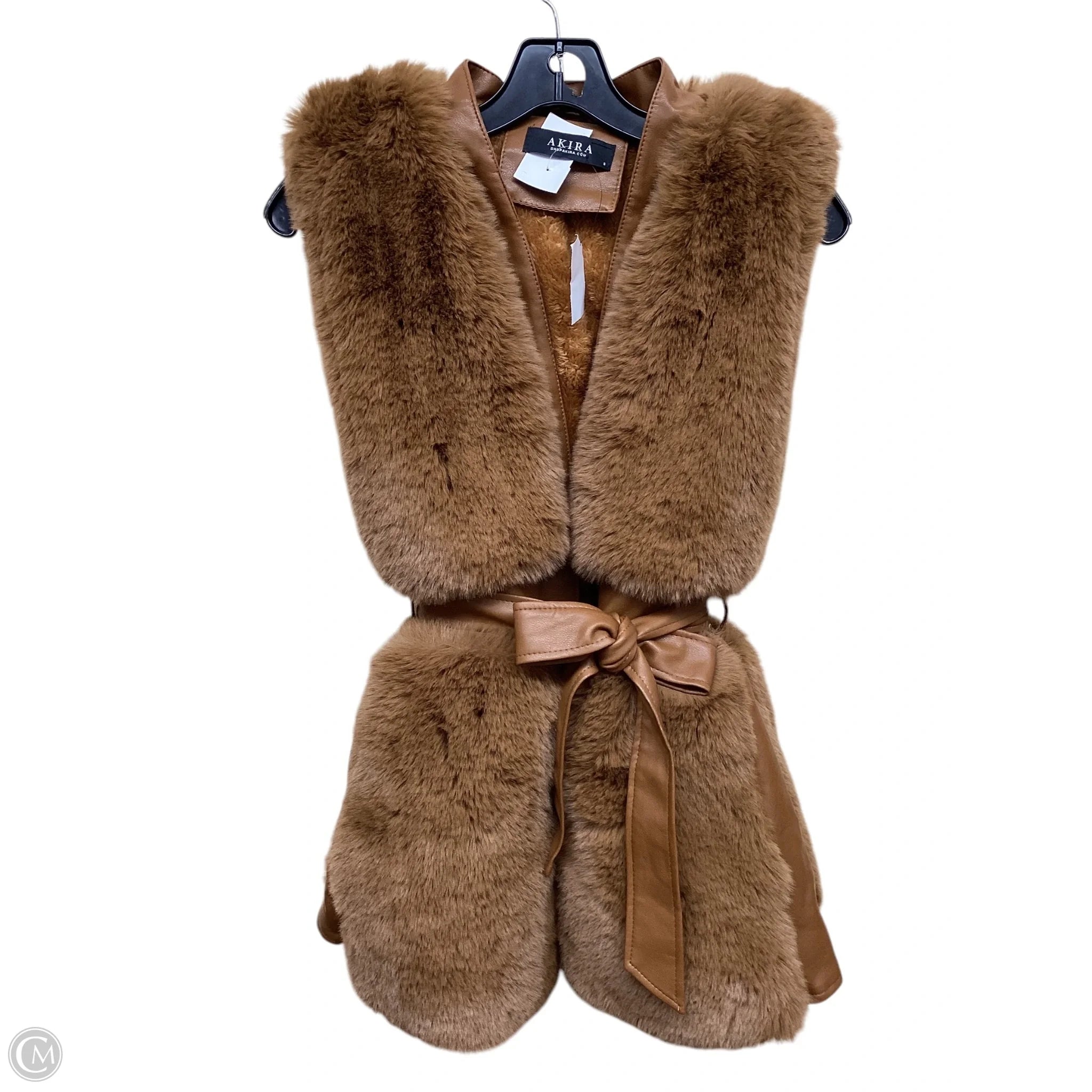 Men's Coats for Snowy WeatherVest Faux Fur & Sherpa By Akira In Brown, Size: S