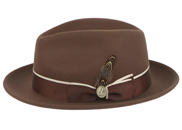 Relaxed Beanie HatsBrown Men's Steven Land Wool Fedora Hat Style No-Bogart