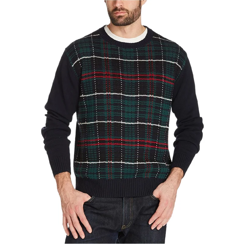 Solid-Colored Men's SweatersWeatherproof Mens Holiday Tartan Pullover Sweater
