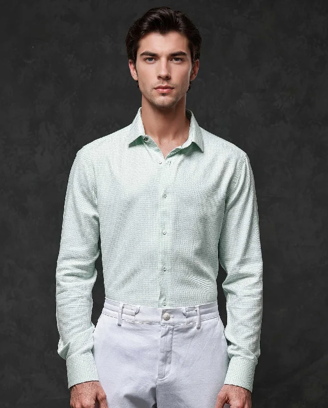 Men's Skinny-Fit Shirts for a Trendy LookRare Rabbit Mens Kinate Pastel Green Full Sleeve Solid Houndstooth Check Shirt Men's Skinny-Fit Shirts for a Trendy LookRare Rabbit Mens Kinate Pastel Green Full Sleeve Solid Houndstooth Check Shirt