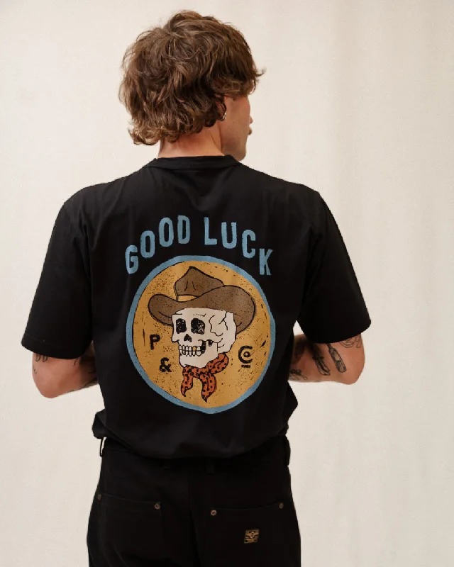 Patterned Men's Hawaiian ShirtsGood Luck T-Shirt - Washed Black