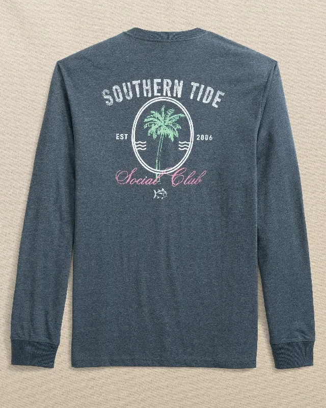 Men's Shirts for Beach OutingsPalm Social Club Heather Long Sleeve T-Shirt